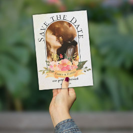 Elegant Vattenfärgsfärgad Blommigt Cute Photo Bröl Meddelande Vykort