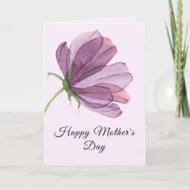 Elegant Vattenfärgsfärgkort för Blommigten Mor Mam Kort