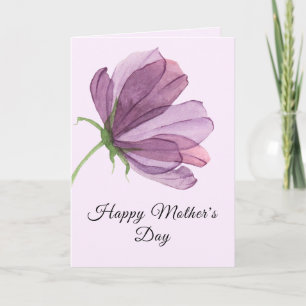 Elegant Vattenfärgsfärgkort för Blommigten Mor Mam Kort
