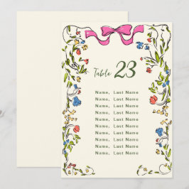 Elegant Vattenfärgsfärgkort för Vild Blommor, Bord Inbjudningar
