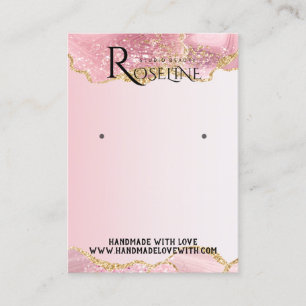 Elegant Vattenfärgsfärgning rosa glitter Visning Ö Visitkort
