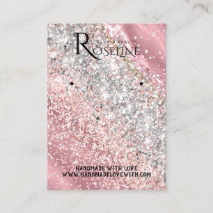 Elegant Vattenfärgsfärgning rosa glitter Visning Ö Visitkort