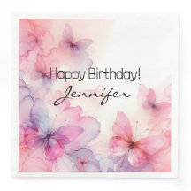 Elegant Vattenfärgsfjäril, Pappersservett