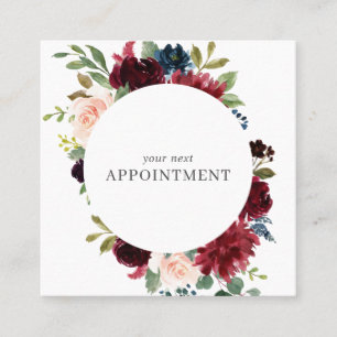Elegant Vattenfärgsflottan Blå brunkolsblommor Tidsbeställning Kort