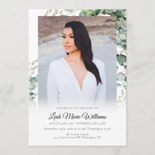 Elegant VattenfärgsGreenery Memorial Program
