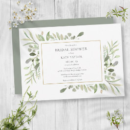 Elegant VattenfärgsGreenery-Möhippa Inbjudningar