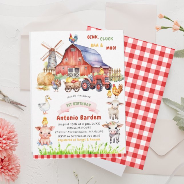 Elegant Vattenfärgsgrupp Baby 3:a födelsedag Inbjudningar (Skapare uppladdad)