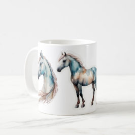 Elegant Vattenfärgshäst Kaffemugg