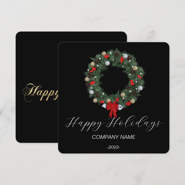 Elegant vattenfärgshögtidskort julkort (Fram/baksida)