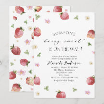 Elegant Vattenfärgsjordgubbsbabyskor