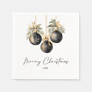 Elegant Vattenfärgsjul Julfest Baubles Pappersservett
