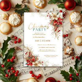 Elegant Vattenfärgsjul Party Inbjudningar