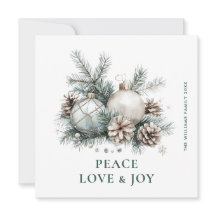 Elegant Vattenfärgsjulen Ornament Hälsning