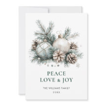 Elegant Vattenfärgsjulen Ornament Hälsning