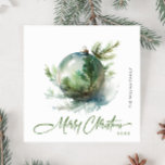 Elegant Vattenfärgsjulen Ornament Hälsning Julkort<br><div class="desc">Kontakta mig gärna om du behöver hjälp eller ett nytt objekt. Jag svarar snart.</div>