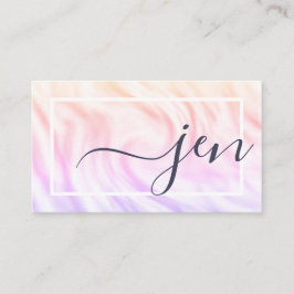Elegant Vattenfärgskalligrafi Namn Namnteckning Ch Visitkort