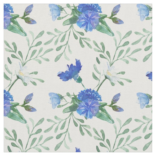 Elegant vattenfärgskornblommor tyg (Närbild)