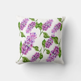 Elegant vattenfärgslilac gren kudde