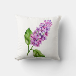 Elegant vattenfärgslilac gren kudde