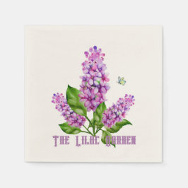 Elegant vattenfärgslilac gren pappersservett