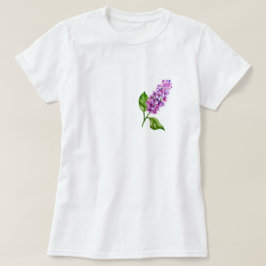 Elegant vattenfärgslilac gren t shirt