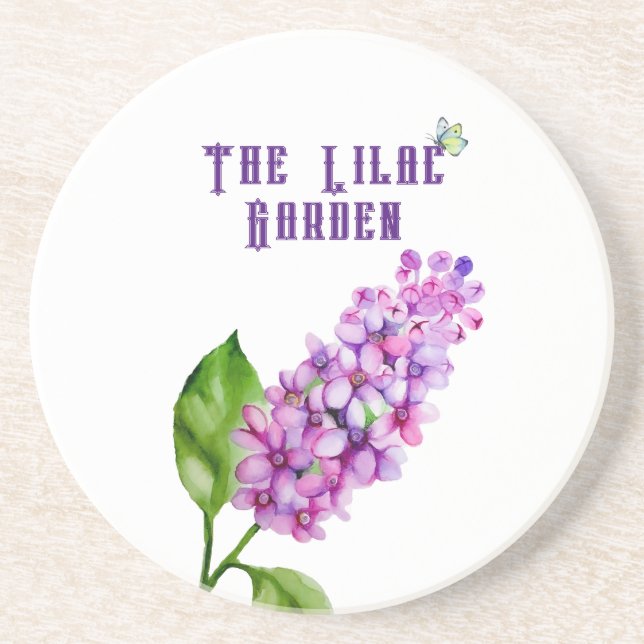 Elegant vattenfärgslilac gren underlägg (Framsidan)