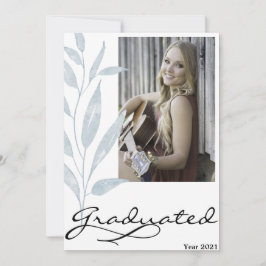 Elegant Vattenfärgsljusblå Studenten-foto Meddelande