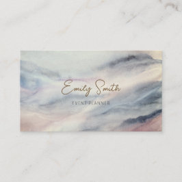Elegant Vattenfärgsmarkör och Mörk Grått bakåt Visitkort
