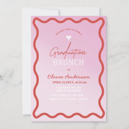 Elegant vattenfärgsminimalist studenten brunch pi inbjudningar