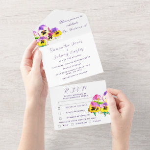 Elegant Vattenfärgspaneler Blommigten Bröllop