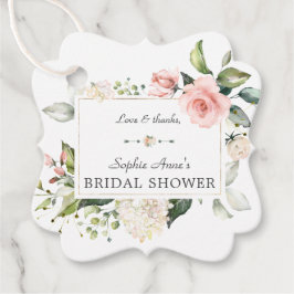 Elegant VattenfärgsRosa  Blommigt Möhippa Gåvor Etiketter