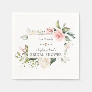 Elegant VattenfärgsRosa Blommigt Möhippa Pappersservett
