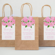 Elegant VattenfärgsRosa Hydrangea Blommigt Bröllop