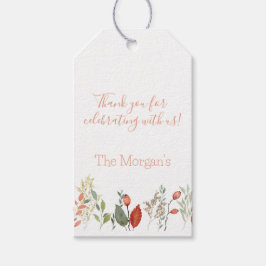 Elegant Vattenfärgsrustik Blommigt Presentetikett