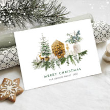 Elegant Vattenfärgssammansättning för God jul
