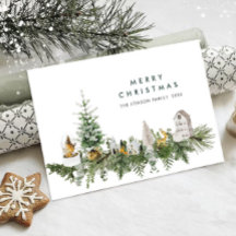 Elegant Vattenfärgssammansättning för God jul