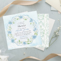 Elegant Vattenfärgsskare Blåa blommor Babykläder