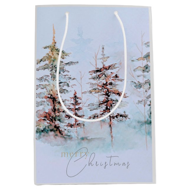 Elegant Vattenfärgsskogen Gräs Helgdag (Framsidan)