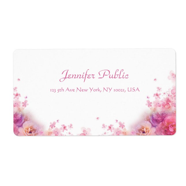 Elegant Vattenfärgsskript Ro Modern handskriven sk Fraktsedel (Framsidan)