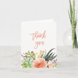 Elegant vattenfärgssucculent  | Bröllop tack