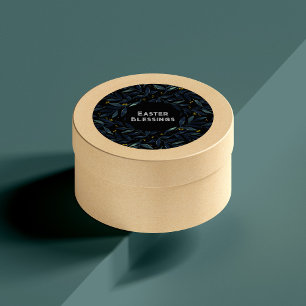 Elegant vattenfärgssymbol grenar Påsk Sticker Runt Klistermärke