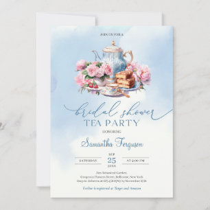 Elegant vattenfärgste av mjukt rosa ros party inbjudningar