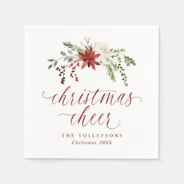 Elegant vattenfärgstypsnitt julstämning pappersservett