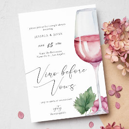 Elegant VattenfärgsVino före skugga med par Inbjudningar