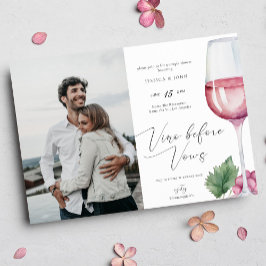 Elegant VattenfärgsVino före Vows Par Shower Inbjudningar