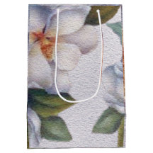 Elegant Vattenfärgsvit Magnolia Flower Gift-fack