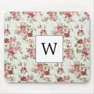 Elegant vattenkylare Monogramed blommor Musmatta