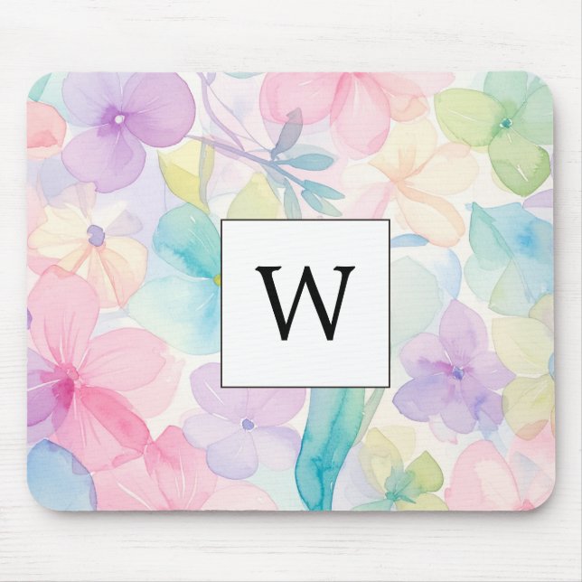 Elegant vattenkylare Monogramed blommor   Musmatta (Framsidan)