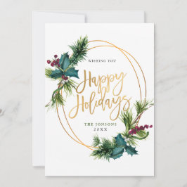 Elegant Vattensfärgad jul Gräs Cone Hälsning Julkort