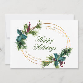 Elegant Vattensfärgad jul Gräs Cone Hälsning Julkort